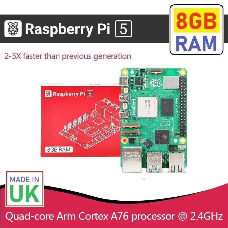 Raspberry Pi 5 - 8GB RAM Quad-Core Processor 2.4GHz